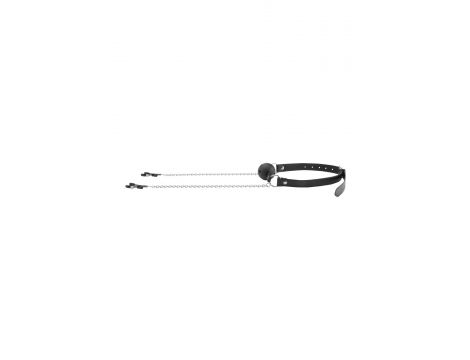 Knebel z kulką i klamrami na sutki Ouch! 30 cm - 2