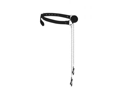 Knebel z kulką i klamrami na sutki Ouch! 30 cm - 4