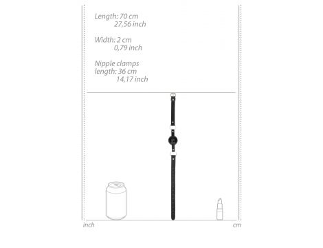 Knebel z kulką i klamrami na sutki Ouch! 30 cm - 10