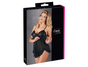 Babydoll z falbankami Cottelli LINGERIE czarny L