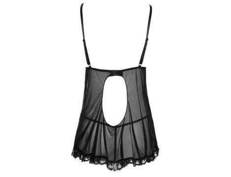 Babydoll z falbankami Cottelli Lingerie czarny 2XL - 7