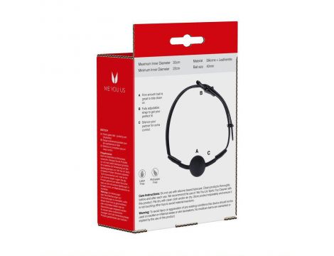 Knebel piłkowy silikonowy czarny Me You Us 40mm regulowany - 5