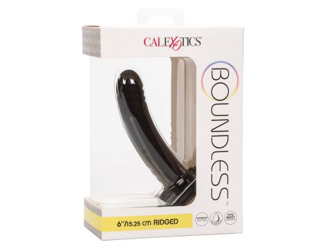 Dildo analne silikonowe Boundless prążkowane czarne 15 cm - 2
