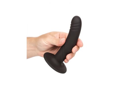 Dildo analne silikonowe Boundless prążkowane czarne 15 cm - 3