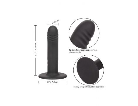 Dildo analne silikonowe Boundless prążkowane czarne 15 cm - 5