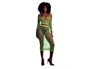 Komplet bielizny Ouch neonowy zielony XS/XL