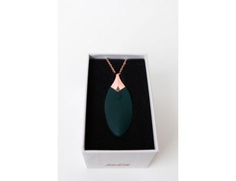 Mini wibrator naszyjnik Liberty Leaf zielony silikonowy - 3