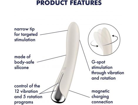 Wibrator obrotowy Satisfyer Spinning Vibe 1 beżowy USB - 3