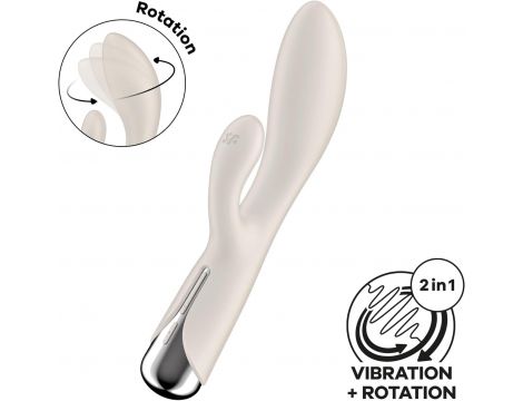 Wibrator króliczek obrotowy Satisfyer Spinning Rabbit 1 beżowy USB - 2