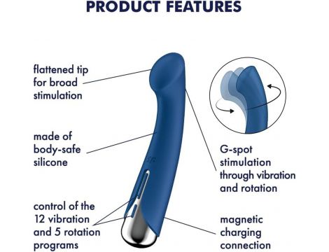 Obrotowy wibrator punktu G Satisfyer Spinning 1 niebieski - 3