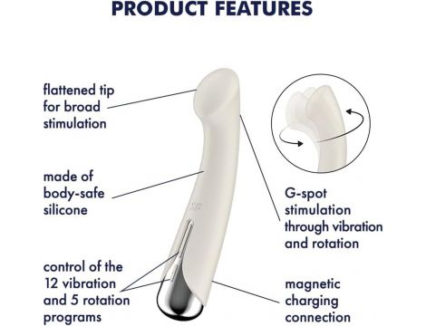 Wibrator punktu G obrotowy Satisfyer Spinning G-Spot 1 beżowy USB - 3