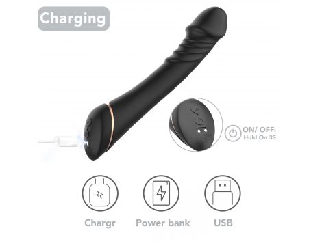 Wibrator punktu G silikonowy Hancock czarny USB 9 trybów - 5