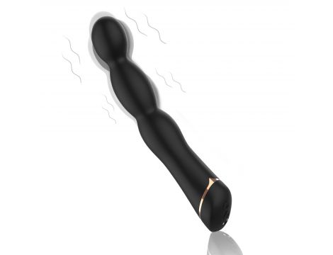 Wibrator analny Laband Black silikonowy 9 funkcji USB 21 cm - 3