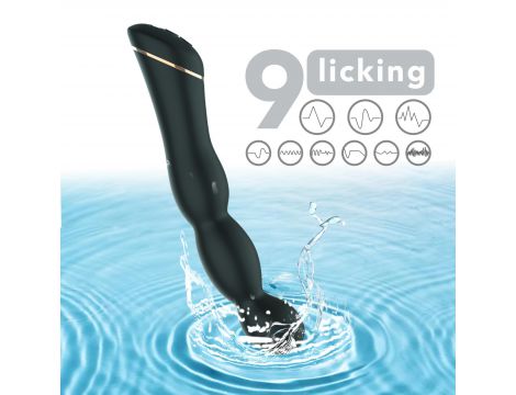 Wibrator analny Laband Black silikonowy 9 funkcji USB 21 cm - 5