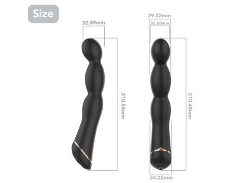 Wibrator analny Laband Black silikonowy 9 funkcji USB 21 cm - 9
