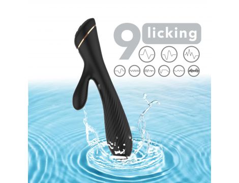 Wibrator króliczek Hare czarny silikonowy USB 9 wibracji - 6