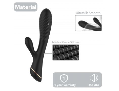 Wibrator króliczek Hare czarny silikonowy USB 9 wibracji - 7