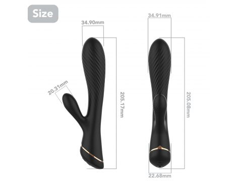 Wibrator króliczek Hare czarny silikonowy USB 9 wibracji - 8