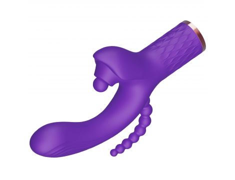 Wibrator Patty silikonowy stymulator łechtaczki z wypustką analną USB - 4
