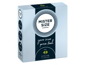 Prezerwatywy cienkie Mister Size 49 mm przezroczyste wegańskie 3 szt