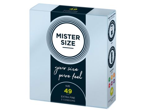 Prezerwatywy cienkie Mister Size 49 mm przezroczyste wegańskie 3 szt - 2