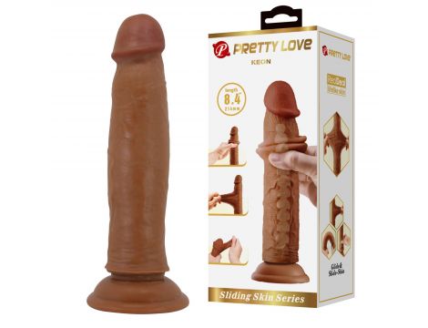 Dildo realistyczne Pretty Love Keon TPR 21 cm z przyssawką giętkie