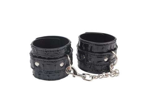 Kajdanki regulowane Behave PU czarne 30.5 cm - 2