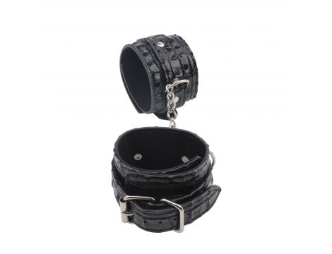 Kajdanki regulowane Behave PU czarne 30.5 cm