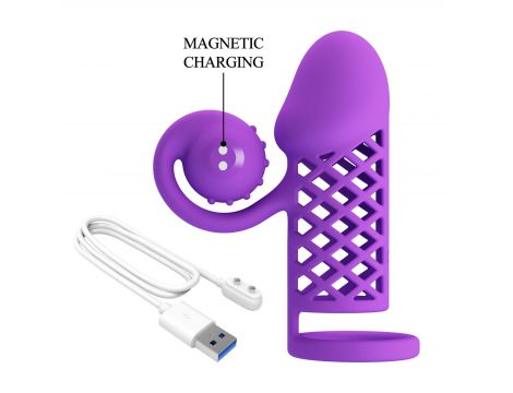 Przedłużka na penisa Romance stymulator łechtaczki 10 wibracji USB - 8