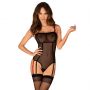 Body erotyczne transparentne Glandez Obsessive czarne XL/2XL - 7