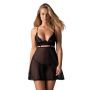 Babydoll Obsessive Nutris koronkowy z stringami M/L - 6