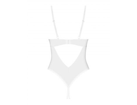 Body otwarte koronkowe Alissium Obsessive białe M/L - 3