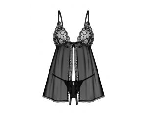 Koronkowy babydoll Blomentis z stringami Obsessive M/L