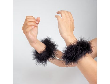 Kajdanki marabou czarne Secret Play - 2