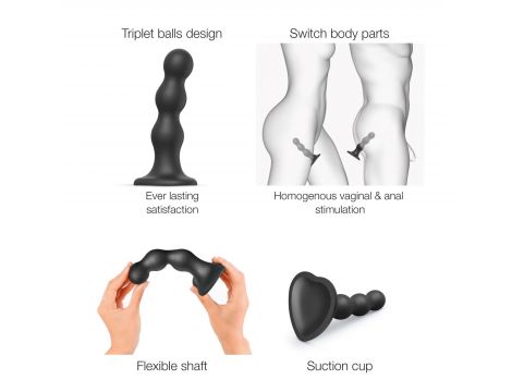 Dildo plug z kulkami Strap on me czarny XXL - 2