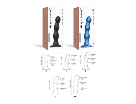 Dildo plug z kulkami Strap on me czarny XXL - 4