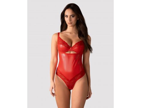 Body koronkowe Aliosa Obsessive czerwone 2XL/3XL - 2
