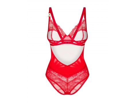 Body koronkowe Aliosa Obsessive czerwone 2XL/3XL - 4