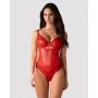 Body koronkowe Aliosa Obsessive czerwone 2XL/3XL - 3