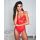 Body koronkowe Aliosa Obsessive czerwone 2XL/3XL