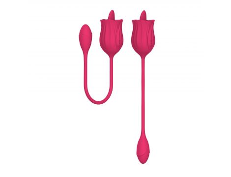 Stymulator liżący z wibrującym jajkiem silikonowy USB B Series Magic