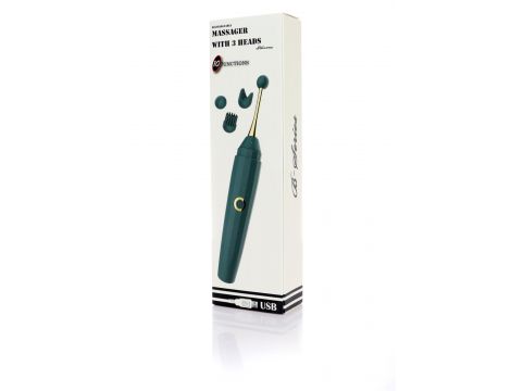 Stymulator silikonowy z 3 końcówkami B Series Magic USB 10 funkcji - 8