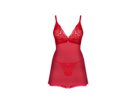 Babydoll i stringi Obsessive Chilisa czerwony XS/S - 2