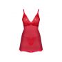 Babydoll i stringi Obsessive Chilisa czerwony XS/S - 3