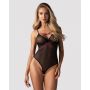 Body Obsessive Novenes czarne transparentne z fioletowymi paskami XS/S - 4