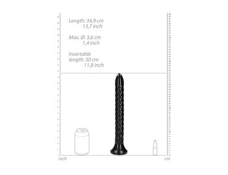 Wąż analny spiralny Ouch! 30 cm czarny - 4