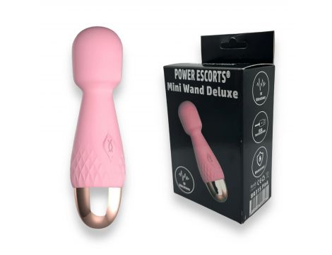 Mini wibrator wand Power Escorts silikonowy różowy USB 11,6 cm