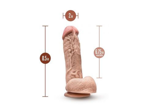 Dildo realistyczne Dr Skin Mr D beżowe z jądrami 21,6 cm - 3