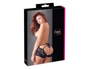 Stringi koronkowe z kokardą Cottelli Lingerie czarne S