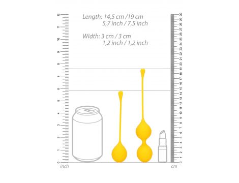 Kulki Kegla silikonowe Loveline Carambola żółte - 8